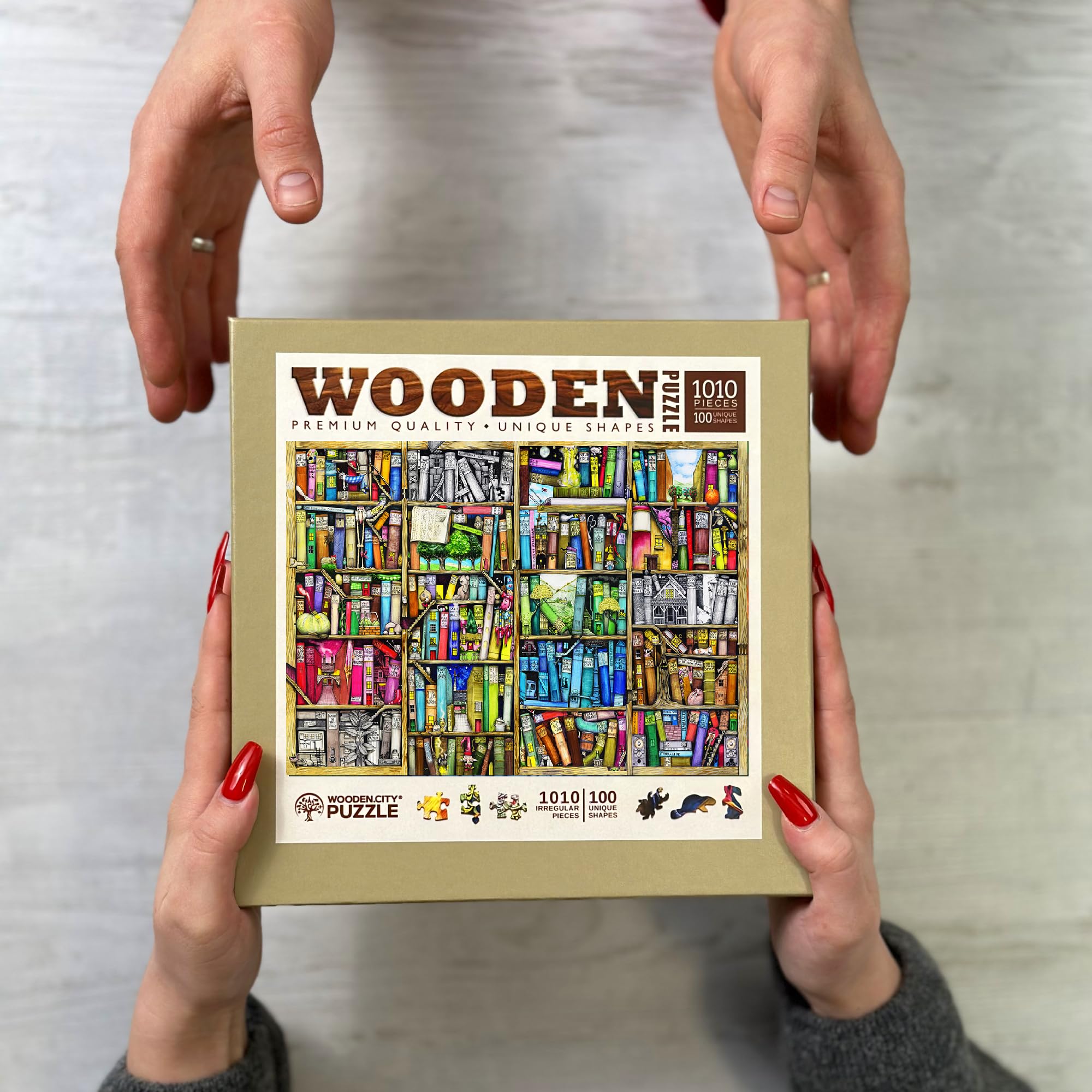 WOODEN.CITY Estantería Puzzle 1000 Piezas - Puzzle de Madera Adultos - Rompecabezas Madera Adultos - Dimensiones Ensamblado 51.9x37.5 cm - Fabricado en UE - Número de Elementos 1000 Piezas
