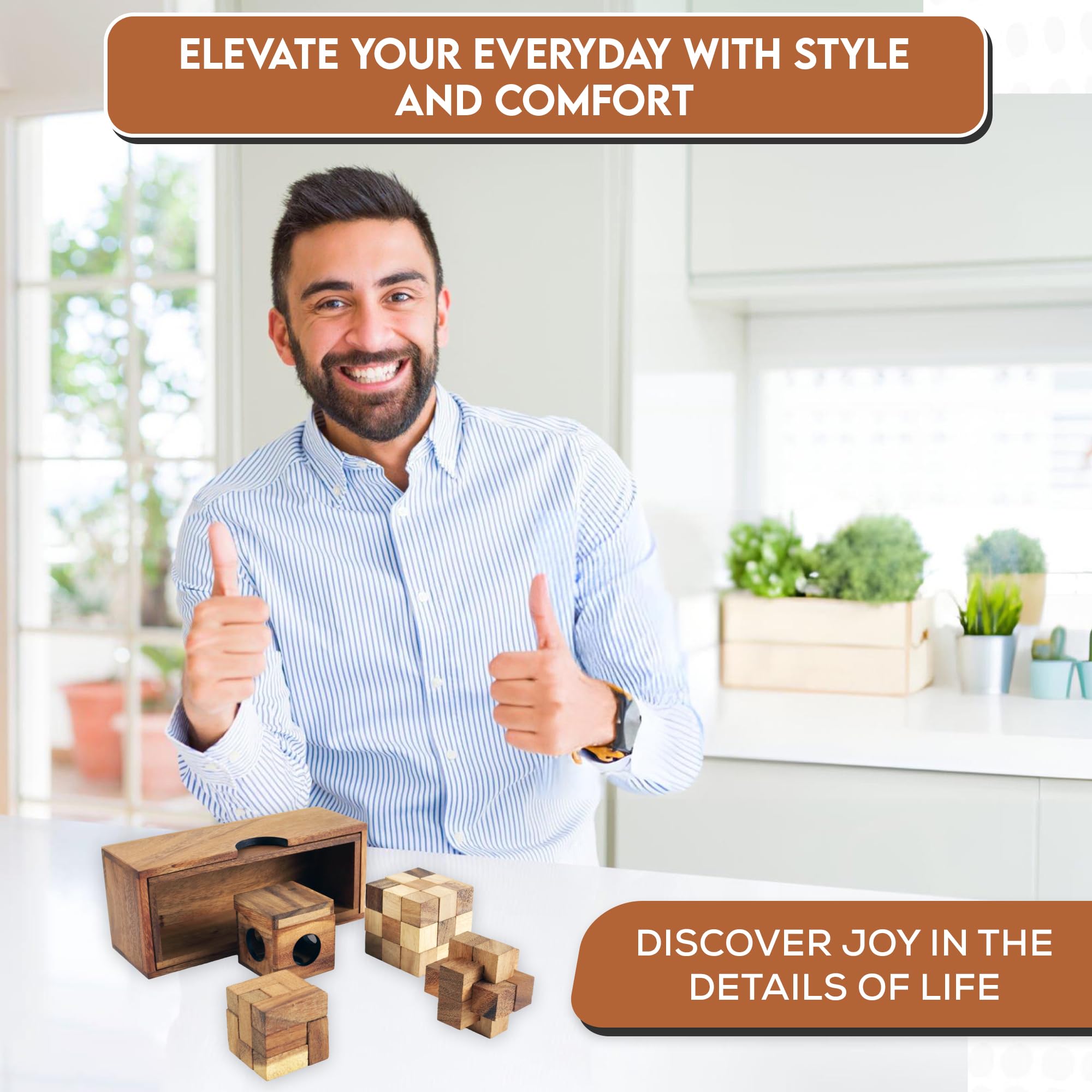 Wooden Puzzle Box Sets Include 3D Brain teasers, Logic Puzzles, and Interlocking Games for Adults and Teensa Gift That Will add Brain-Bending Fun to Your Decor. (3-Set-Wooden) - Image 4