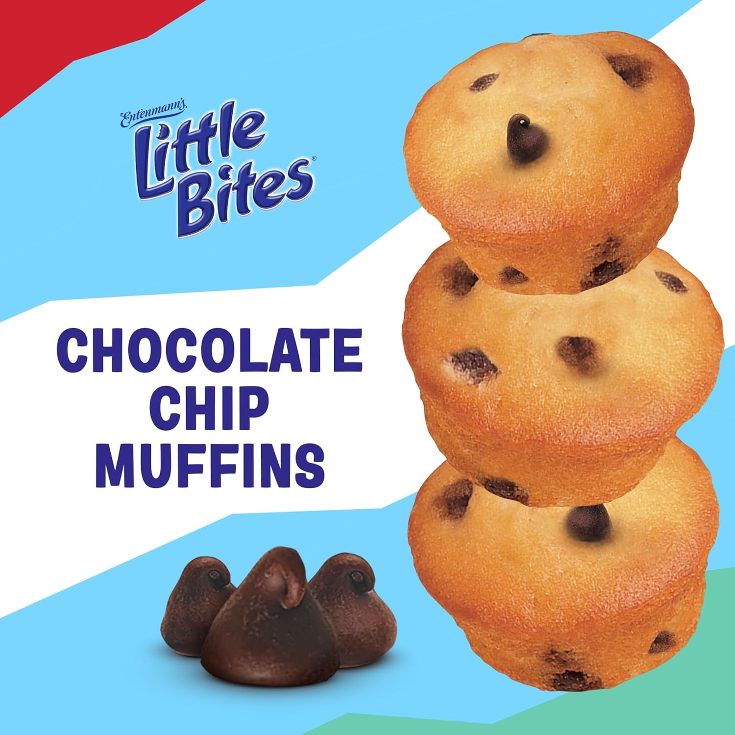 (Value Pack) Little Bites Chocolatey Chip Muffins, 10 individual packs, (1.5 oz each), Made with Real Chocolate Chip Mini Muffins, 15 oz Multipack