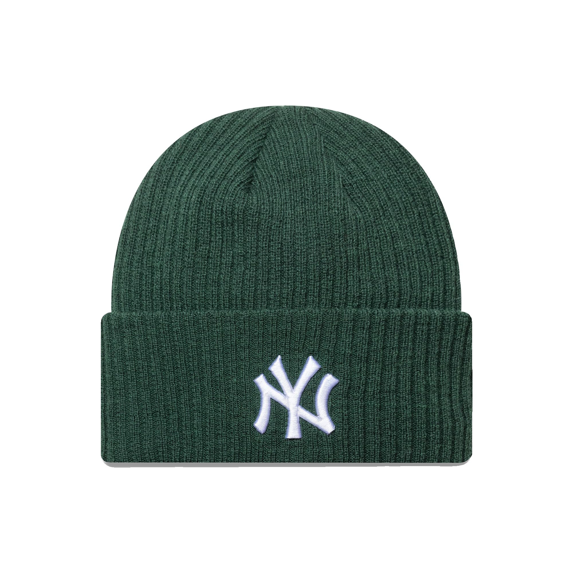 New Era Men's Dark Green Winter Beanie - Wide Cuff New York Yankees Green