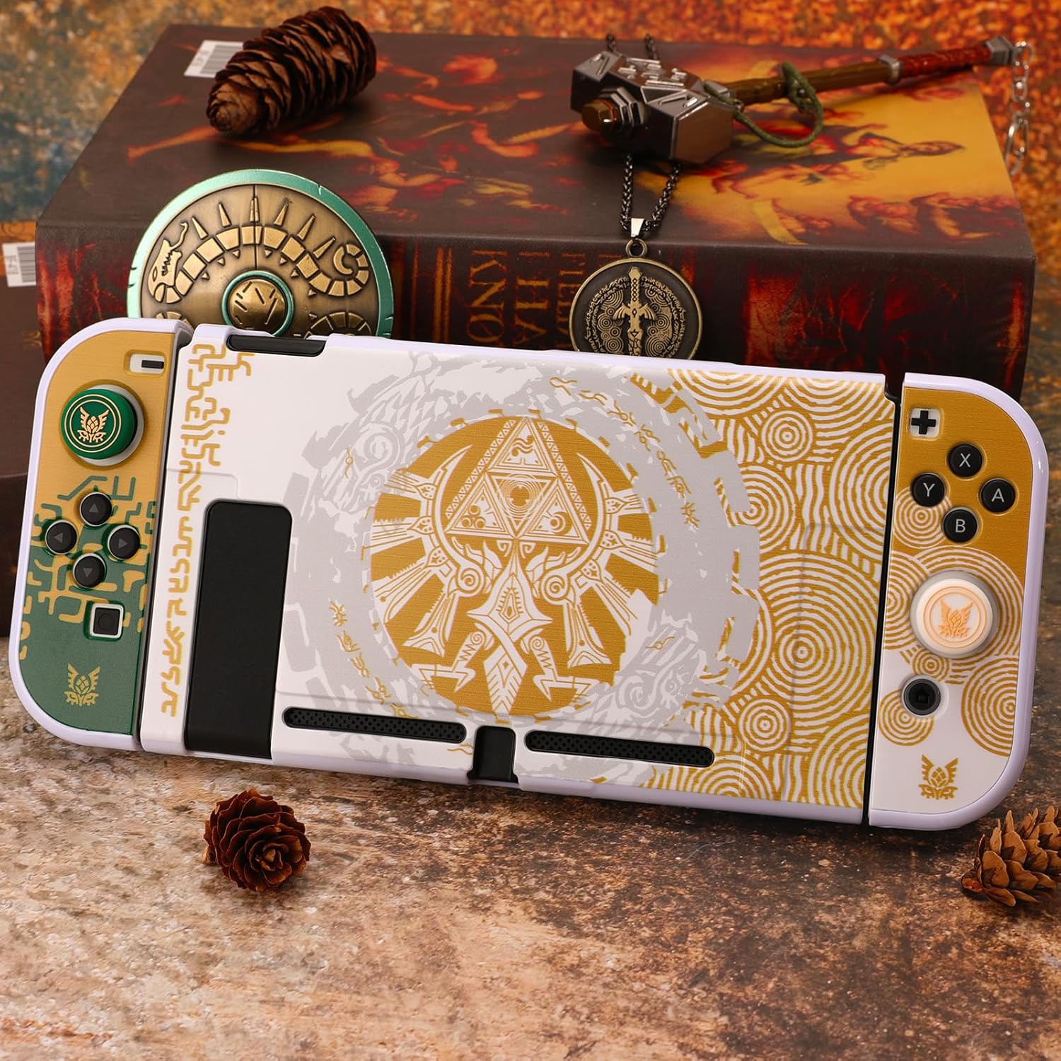 Tscope Protective Case for Nintendo Switch, for Tears of The Kingdom Hard Shell Dockable Anti-Scratch Shockproof Slim Cover for NS Consolo Joy-Cons (Switch White) - Image 2