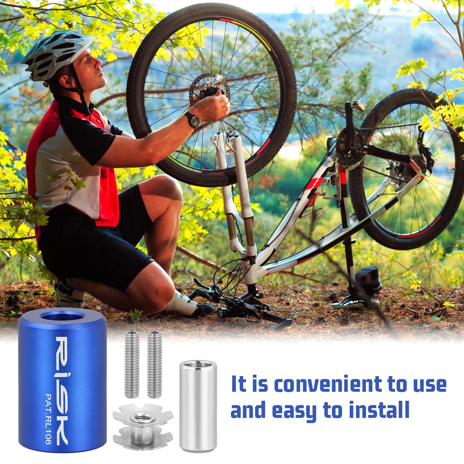 Dokeno Horquilla de Bicicleta con Tuerca de Estrella, Auriculares con Tuerca de Estrella Herramienta de Instalación de Tuerca de Estrella para 28,6 mm Instalación de Bicicleta