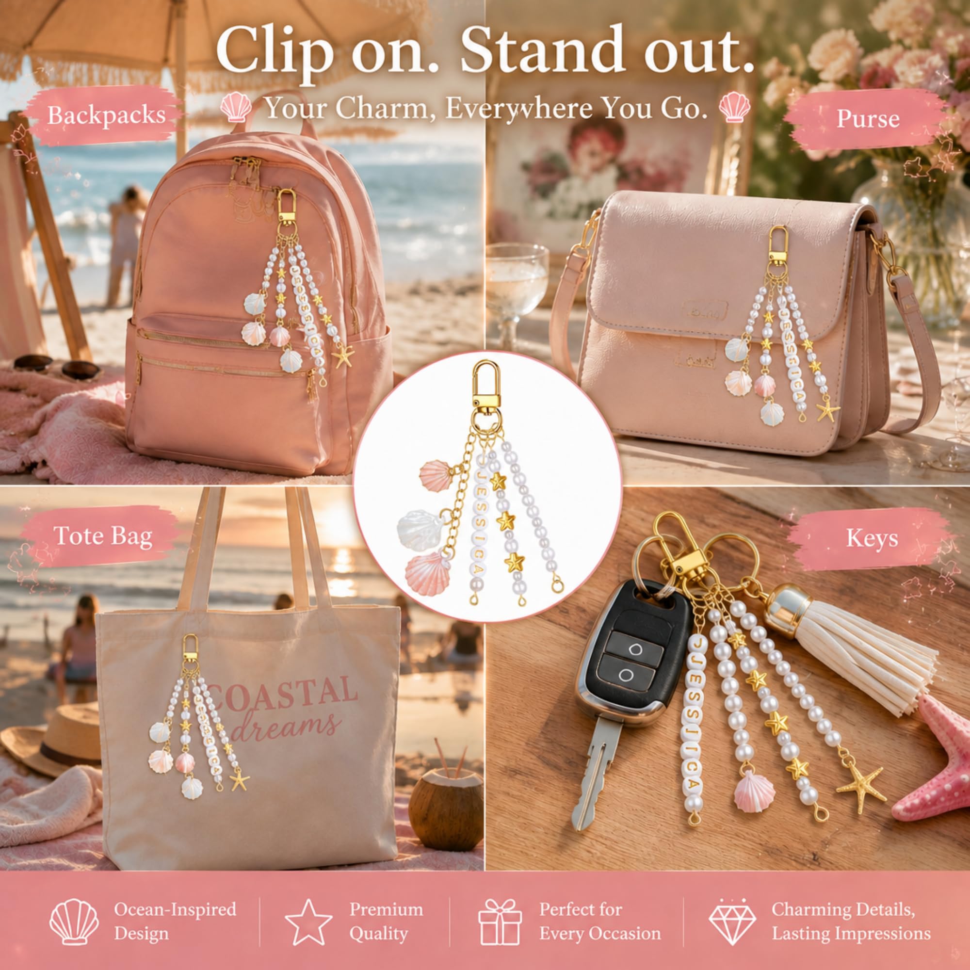 Cunno Seashell Keychain Making Kit - 776 Pcs -6