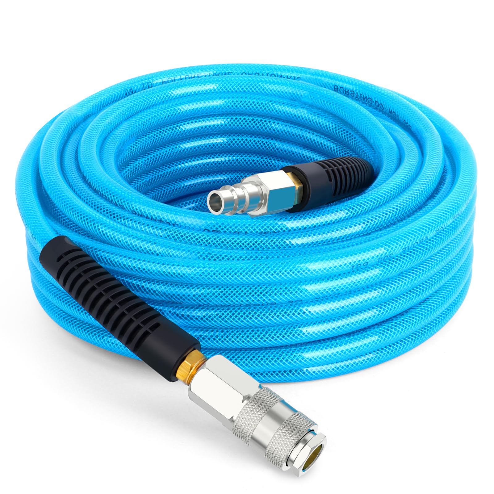 TAILONZ PNEUMATIC 1/4" x 15M Polyurethane Air Hose, Maximum Working Pressure 1.5 MPA,Composed of Brass and Blue PU Hose