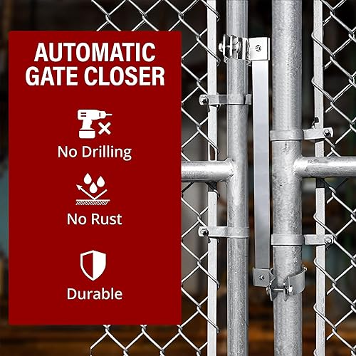 Miniatura 4 de Cierre automático de puerta con barra de acero resistente, bisagras de puerta de cierre automático, ideal para puerta de metal en el aire libre como