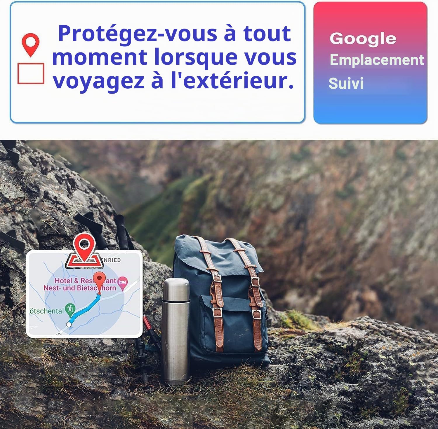 Winnes Traceur GPS Voiture Magnétique Mini Tracker GPS Temps Réel avec Application Suivi de Véhicule Alarme Géofence Historique des Trajets pour Voiture Moto Camion