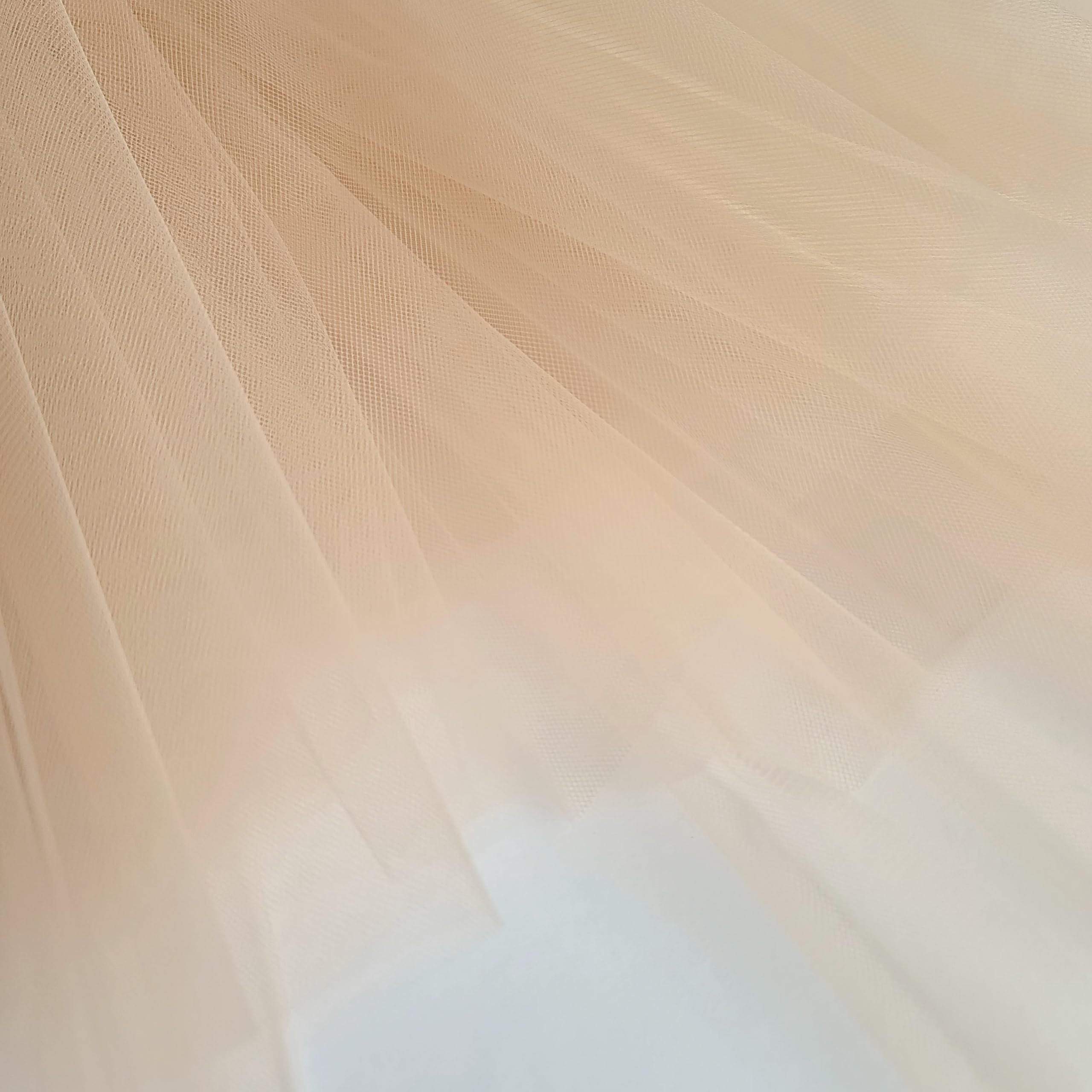Nude Beige Blush Fine Tulle Fabric – 300cm Wide – Sold by the Metre – Soft Net for Prom Dresses, Underskirts, Veils, Pleating & Ruching