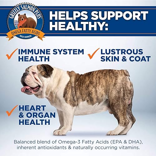 Miniatura 5 de Grizzly Wild Alaskan Salmon Oil Suplemento alimenticio para perros Omega 3 ácidos grasos, 16 onzas