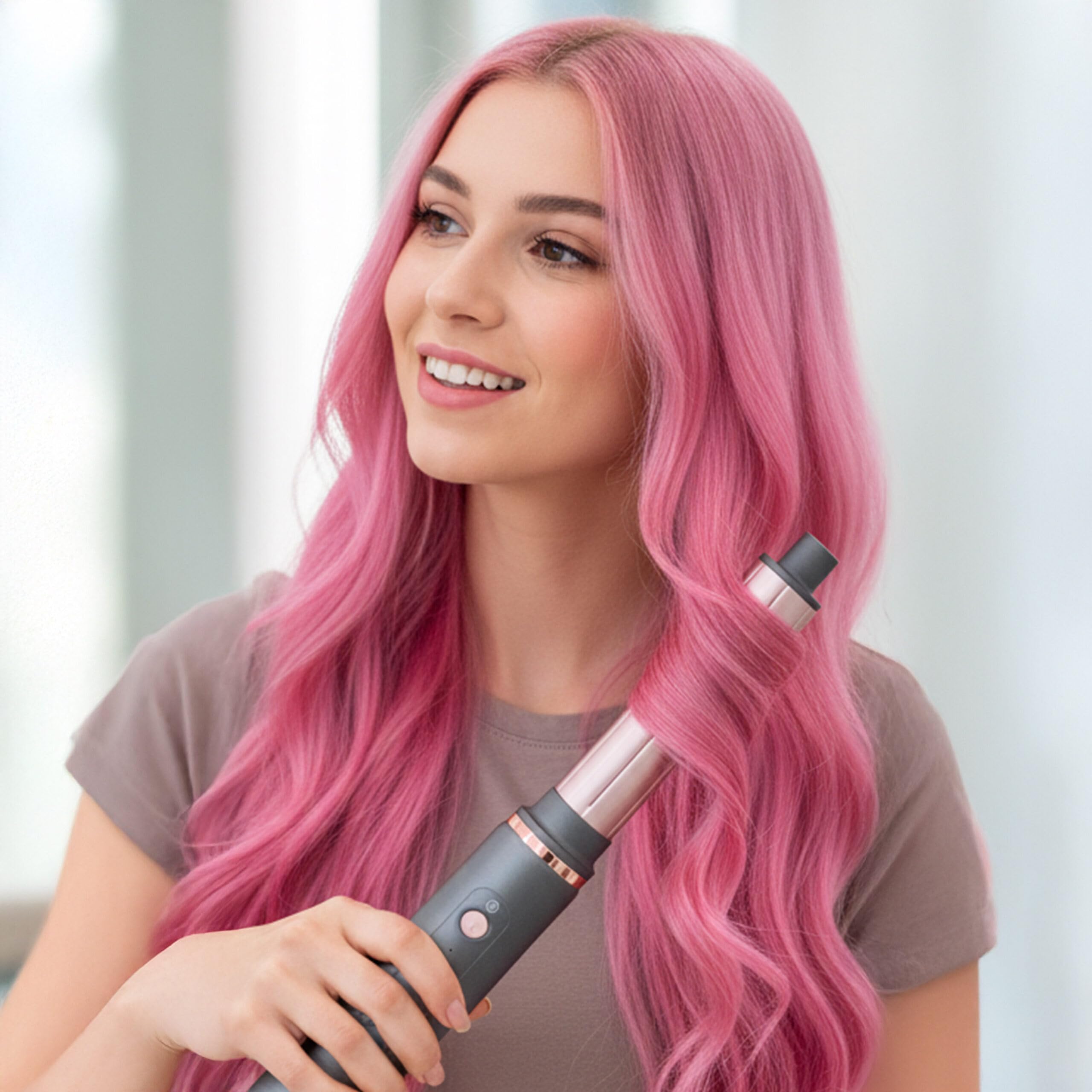 Moldeador de Pelo Multifunción Iónico 6 en 1 1300W – Secador, Rizador y Cepillo de Aire Caliente con 6 Accesorios, Motor Digital 110.000 rpm, Antifrizz, Secado Rápido