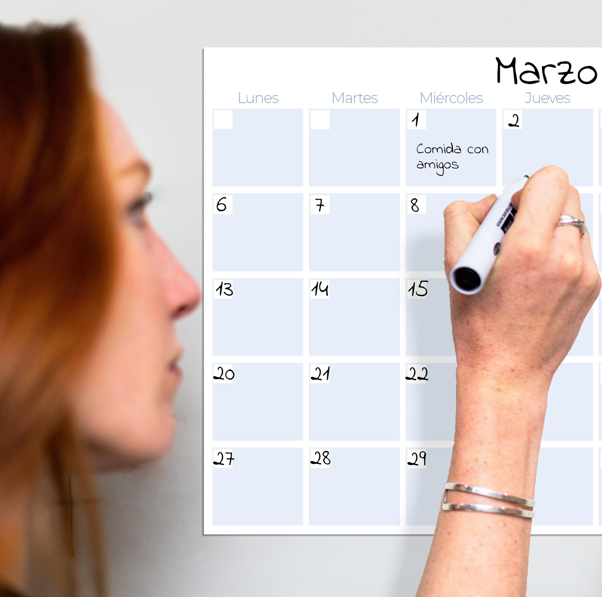 Planificador Mensual Nevera Magnético A4 en Español - Pizarra Mensual Frigorífico A4 de Diseño. Organiza tu Calendario, Trabajo, Actividades, Citas y Aprovecha cada Segundo de Tu Mes!