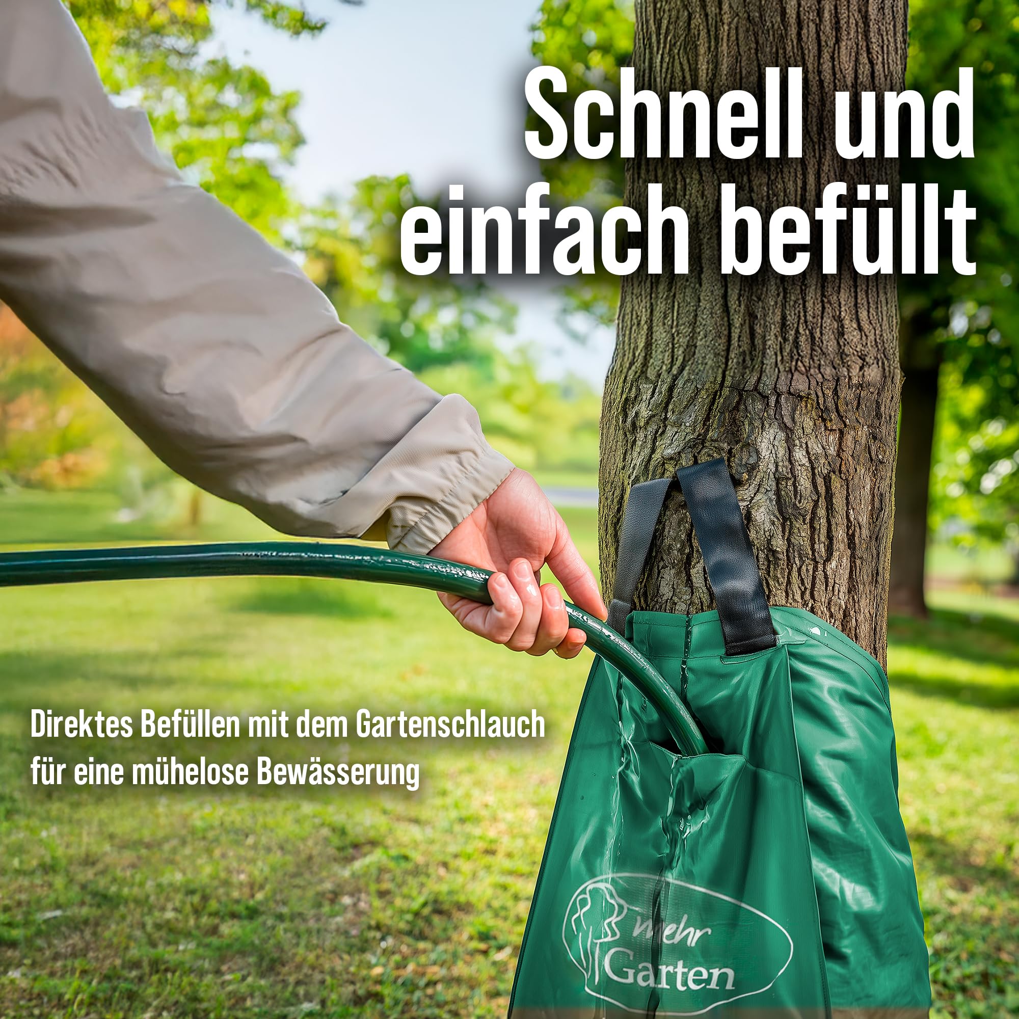 Premium Baumbewässerungssack Baumbewässerungsbeutel 75L aus UV-beständigem PVC, Wassersack zur mobilen und gleichmäßigen Langzeitbewässerung von Bäumen