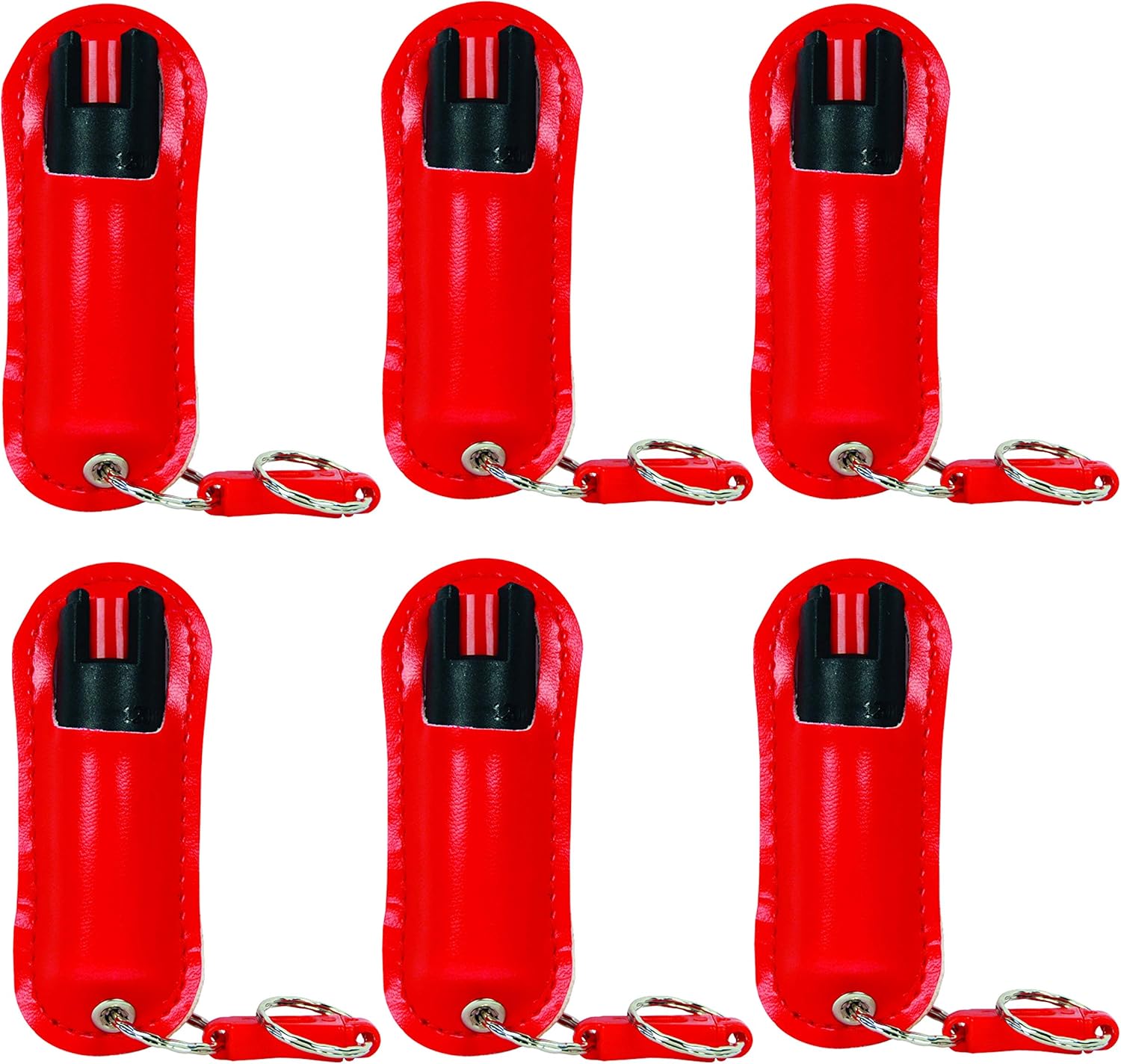 Pepper Shot1.2% MC Halo Leatherette Pepper Spray - Lot of 6 as Shown