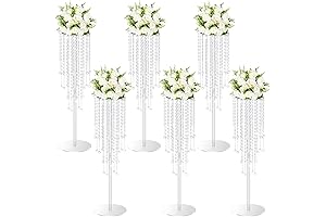 6 Pieces 29.5 Inch Clear Acrylic Flower Stand Candle Holder Wedding Centerpieces