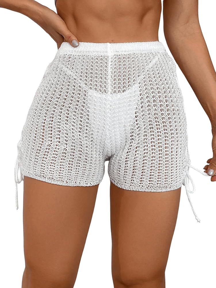 Amazon.com: WDIRARA Women's Crochet Cover Up Shorts Hollow Out