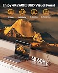 USB C à HDMI câble 6ft 4K 60Hz, Snowkids 4K [Anti-ingérence, plaqué or] USB Type C à HDMI Câble Thunderbolt 3/4 Compatible pour Mac-Book Pro/Air, i-Pad Pro, Android Ga-laxy s22/S20, Surface Pro
