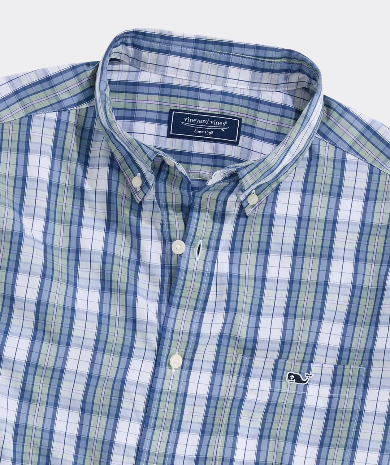 Vineyard Vines Mens Washashore Plaid Perfect Wash Poplin Shirt - Image 5