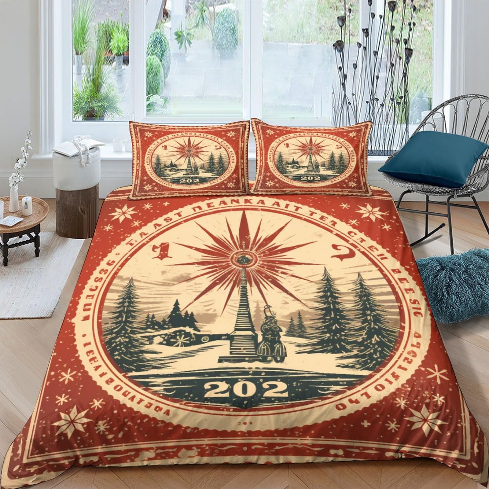 Housse de couette Noël en microfibre premium et ses taies d'oreiller 200x200