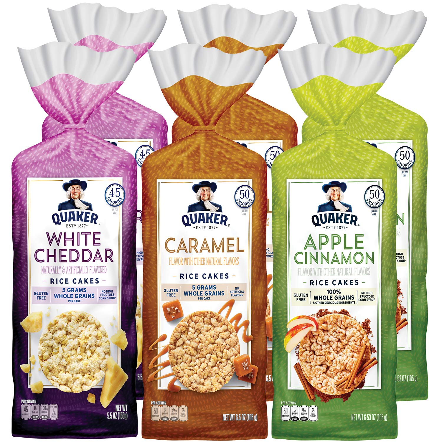 🔥 Cashback up to 70% Quaker Large Rice Cakes, Gluten Free, 3 Flavor Variety Pack, 6 Count