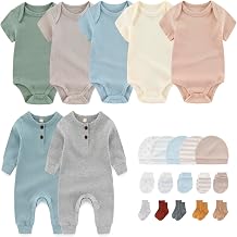 MAMIMAKA Newborn Layette Gift Set 22-Piece Baby Boy Girl Bodysuits Infant Outfits Essentials and Accessories 0-12 Months