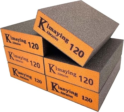 Esponja de lijado, bloque de lijado surtido de grano 120, esponjas de lijadora húmedas y secas de doble uso para paneles de yeso, esponja de papel