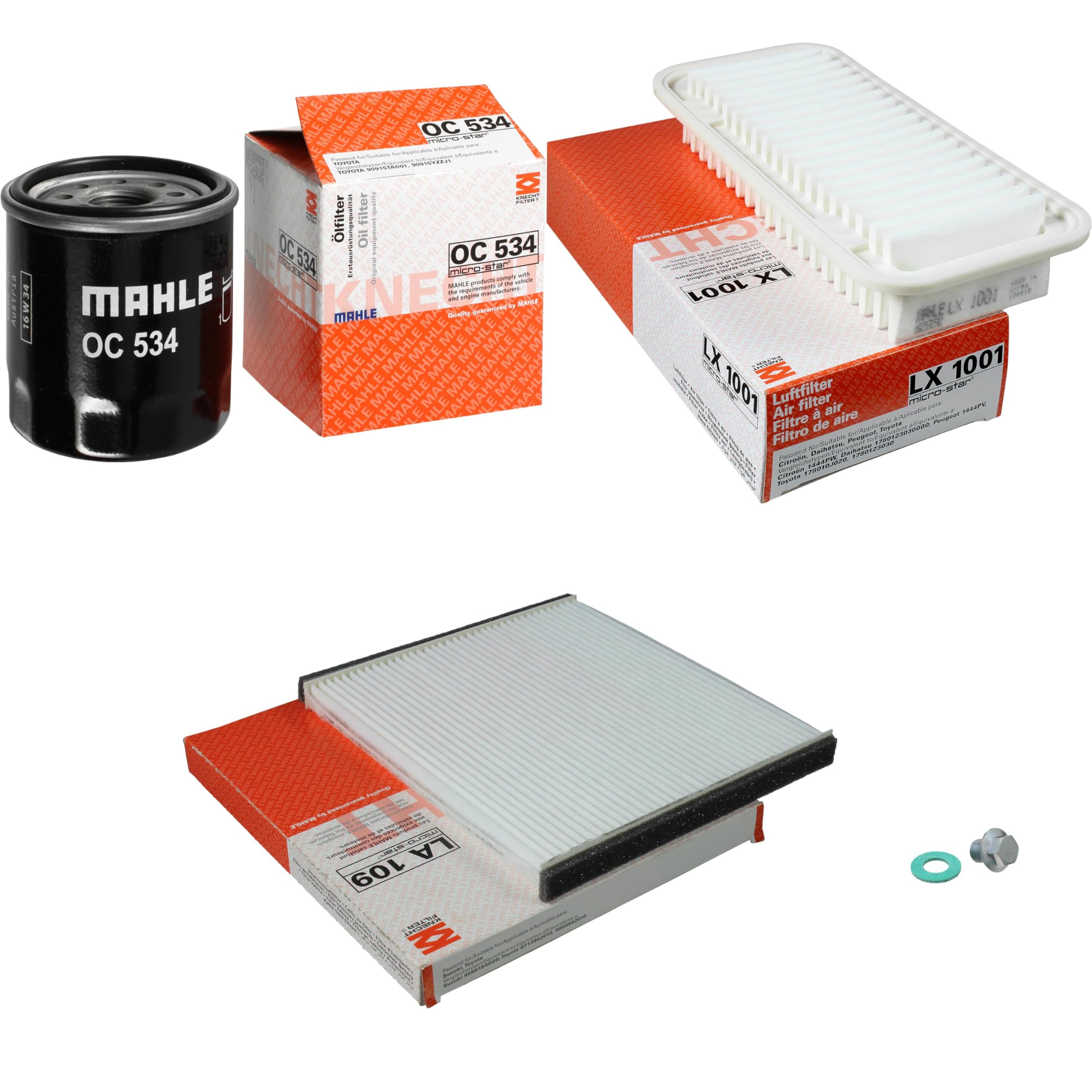 Paquete de inspección Kit de mantenimiento con filtro de aceite OC 534, filtro de aire LX 1001, filtro de cabina LA 109, tornillo de cierre