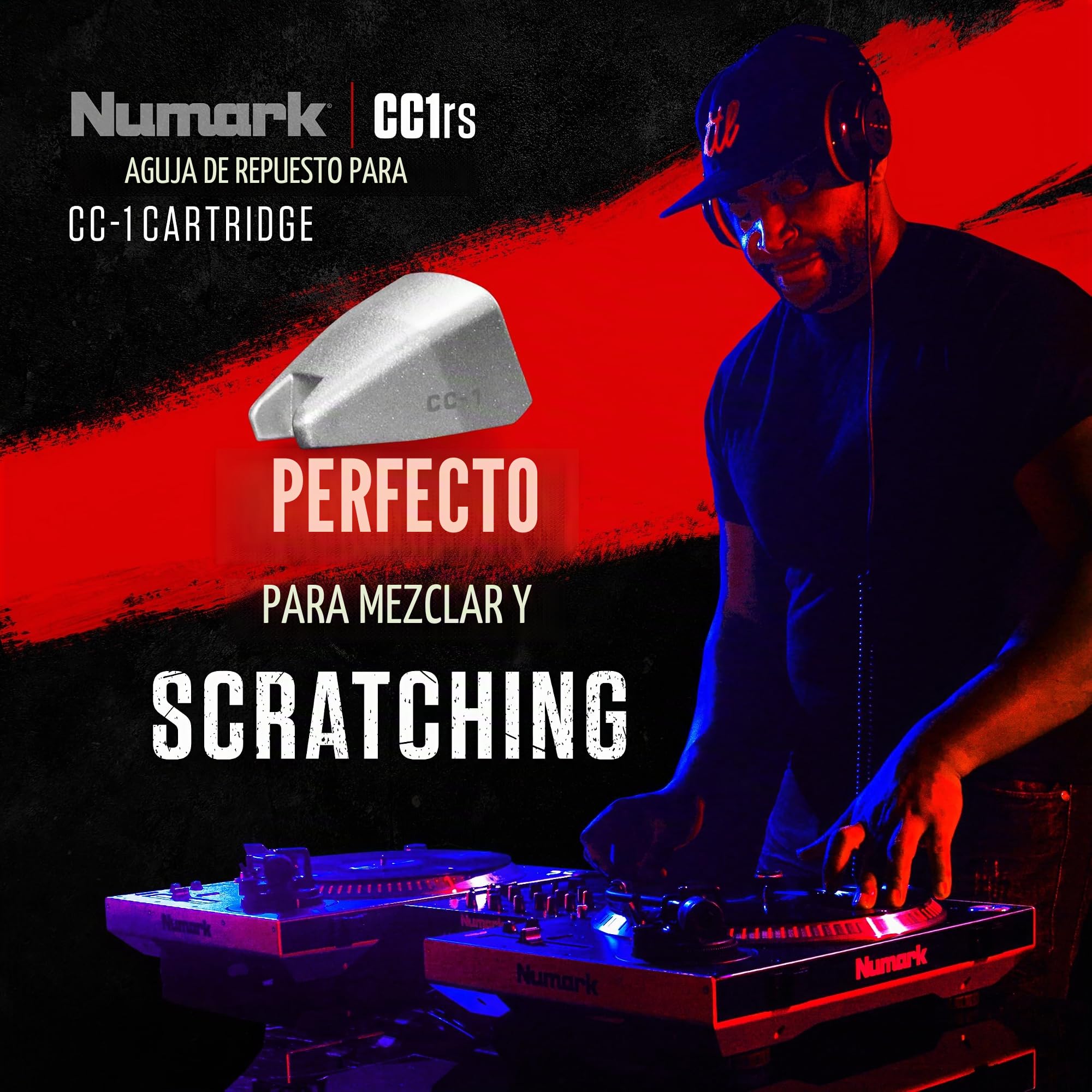 Numark CC-1RS - Aguja de Repuesto para la Cápsula DJ CC-1 de Numark para Platos Giradiscos DJ y Tocadiscos DJ