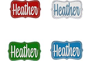 Small 3.5"W x 2"T Red 'CUSTOM NAMES' Embroidered Iron-On Name Tag