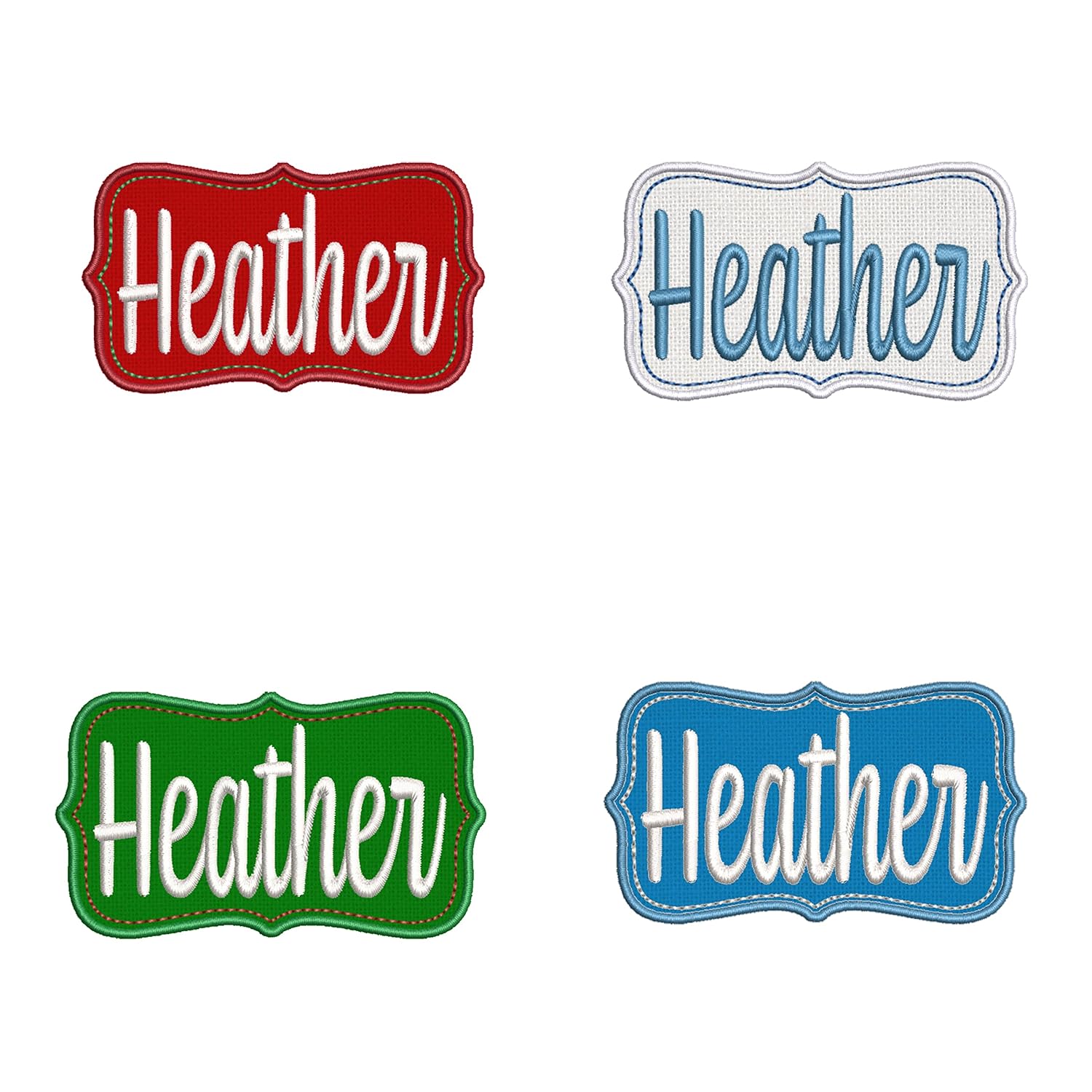 CUSTOM NAMES Stocking Name Tag Embroidered DIY Iron on Sew-on Decorative Patch Badge Emblem Appliques Christmas Holiday Season Series (3.5