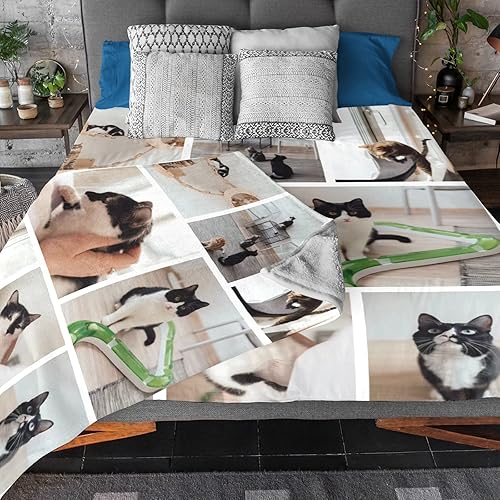 Miniatura 3 de bonim Manta personalizada con fotos, texto, manta personalizada para padre, mamá, niños, perros, amigos o pareja, 60 x 80 pulgadas