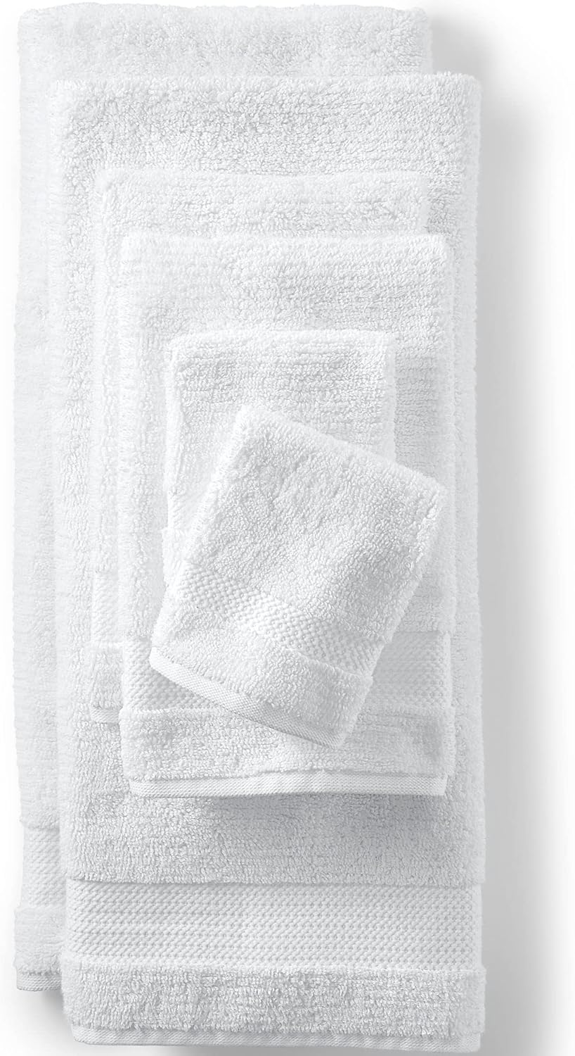 Lands' End Organic Towel White 6 Piece Towel Set