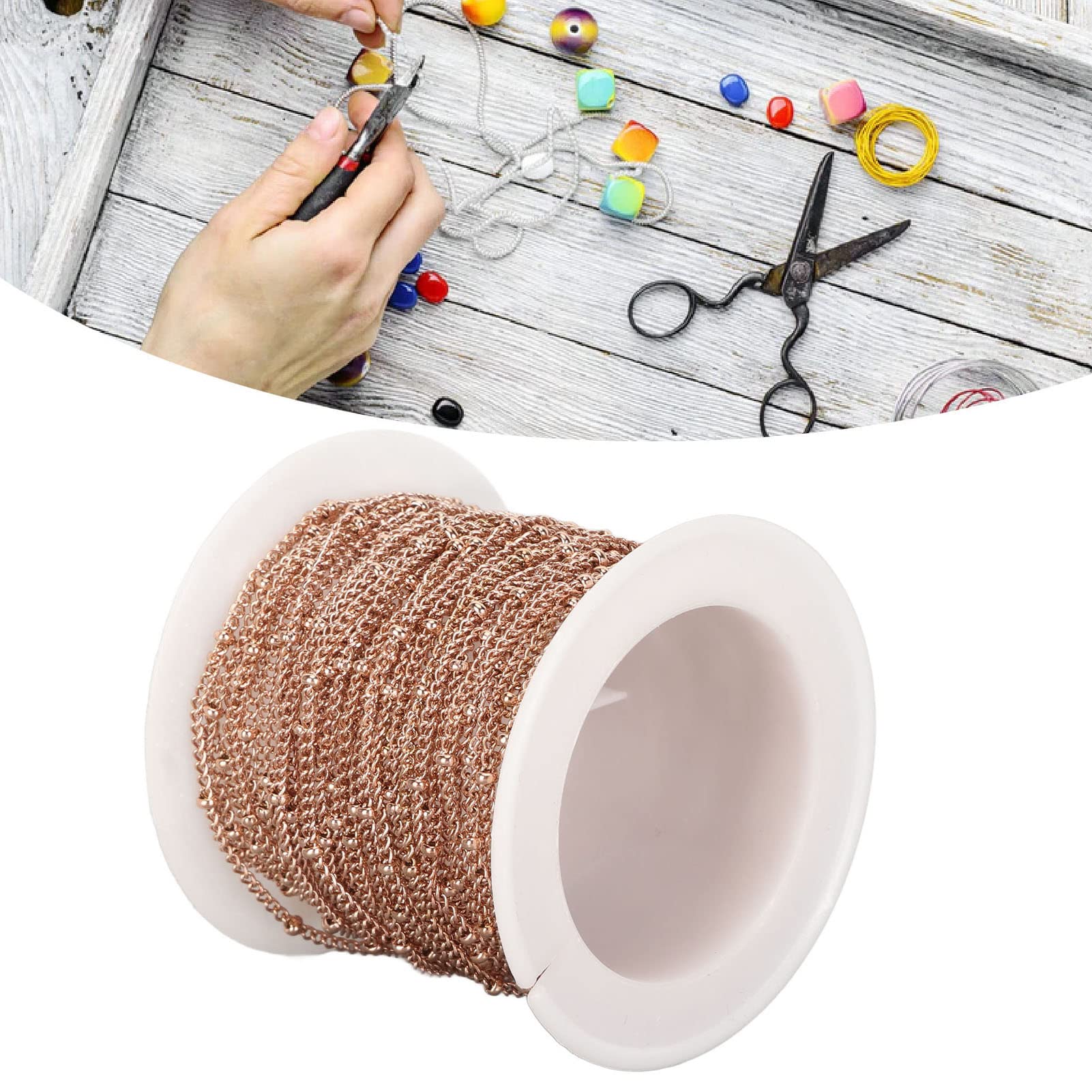 Tissting Chaîne 5m Acier Inoxydable 1.5mm - Chaînes DIY Bijoux, Colliers, Bracelets, Pendentifs Et Décorations