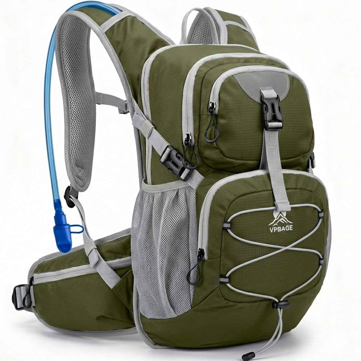 Hydration Backpack with 2L Bladder – Thermal Insulated Water Pack for Hiking, Skiing, Running – Lightweight Daypack for Men & Women, Soft-Lined Sunglasses Pocket & Large Waist Pockets