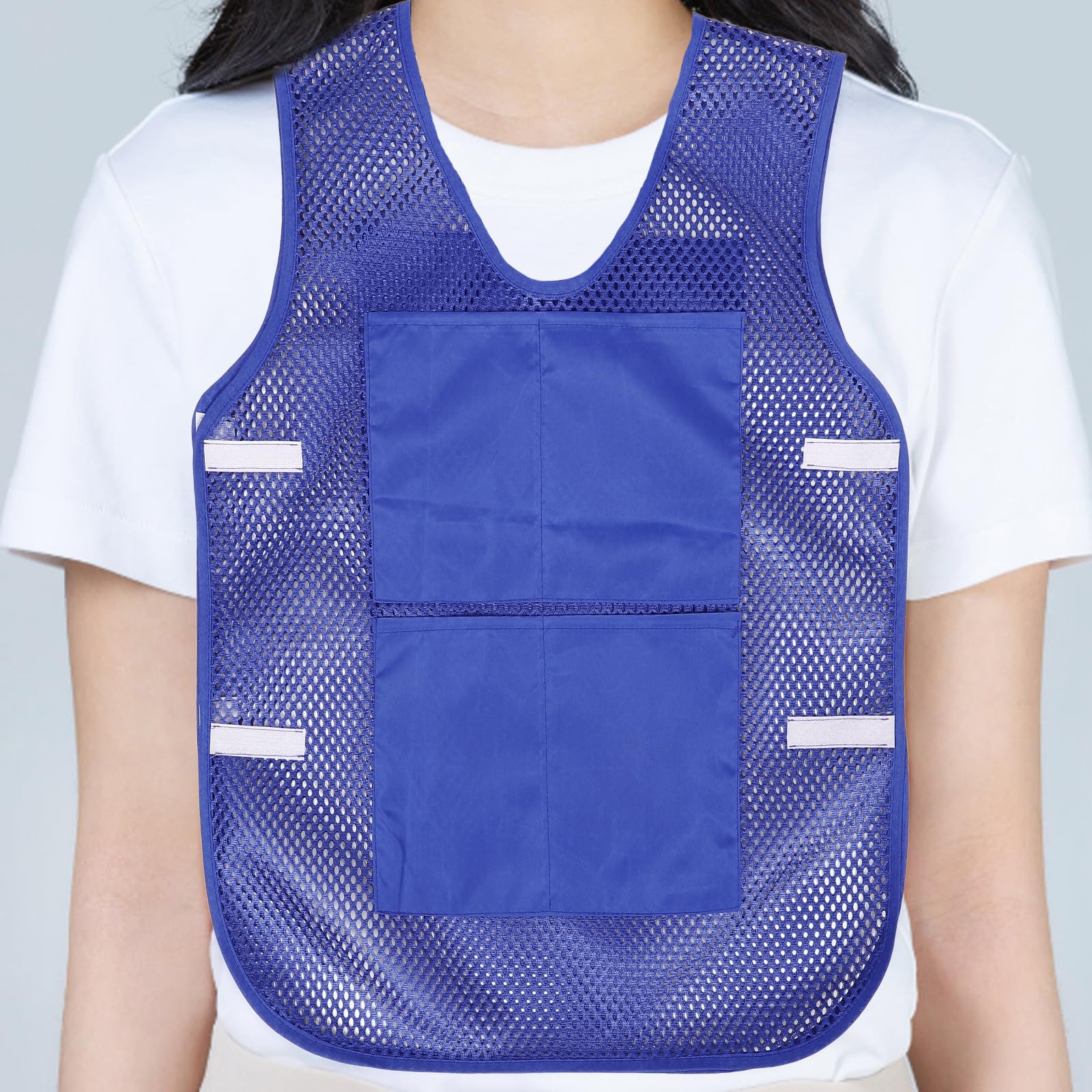 1set Gilet Refrigerante Estivo con Impacchi di Ghiaccio Riutilizzabili Smanicato da Lavoro Traspirante per Uomo Raffreddamento Rapido per Attività all Aperto