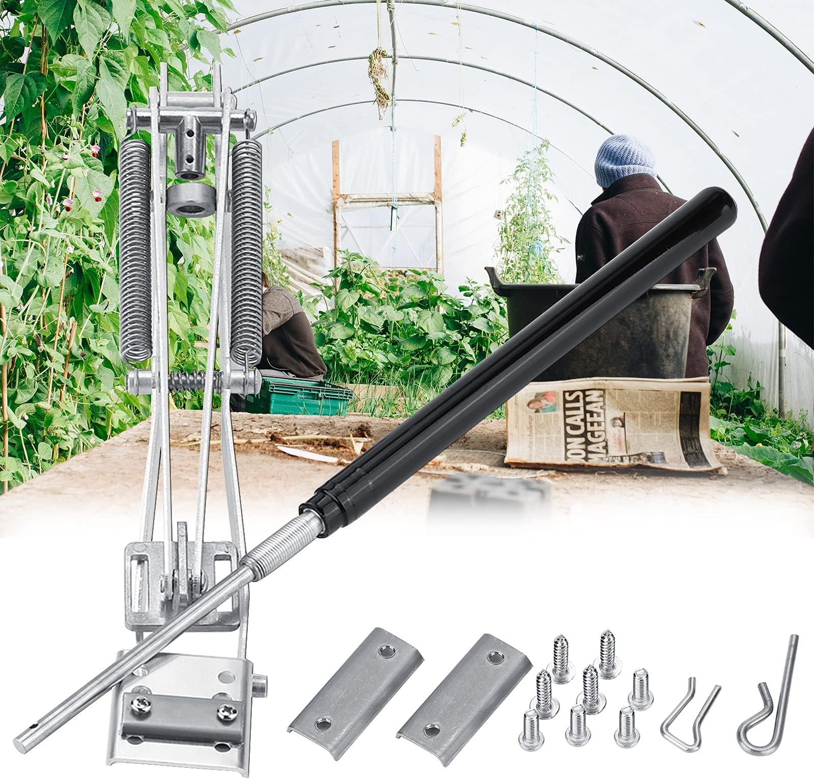Auto Window Opener for Greenhouse, Greenhouse Auto Vent Opener, Greenhouse Ventilation Kit, Auto Greenhouse Window Opener With Spring, Lifts 15/33 Lbs for Garden House,2 Spring