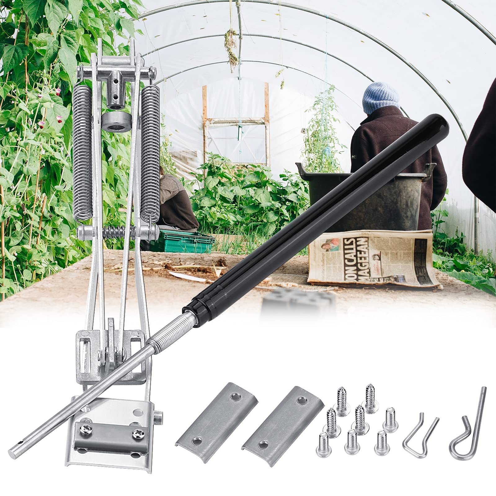 Auto Window Opener for Greenhouse, Greenhouse Auto Vent Opener, Greenhouse Ventilation Kit, Auto Greenhouse Window Opener With Spring, Lifts 15/33 Lbs for Garden House,2 Spring