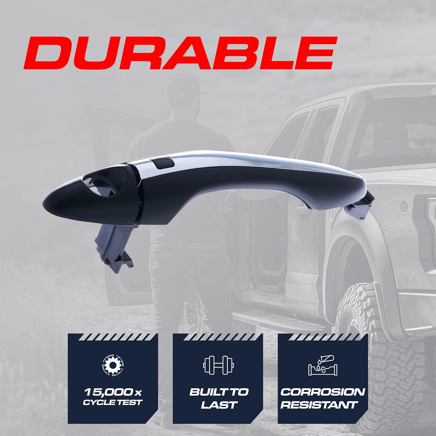 Master Tailgaters Exterior Door Handle Black/Chrome Replacement for Kia Optima (2011), Optima Hybrid (2011-2015) OE Part # 82651-2T020 | Front Left Driver Side