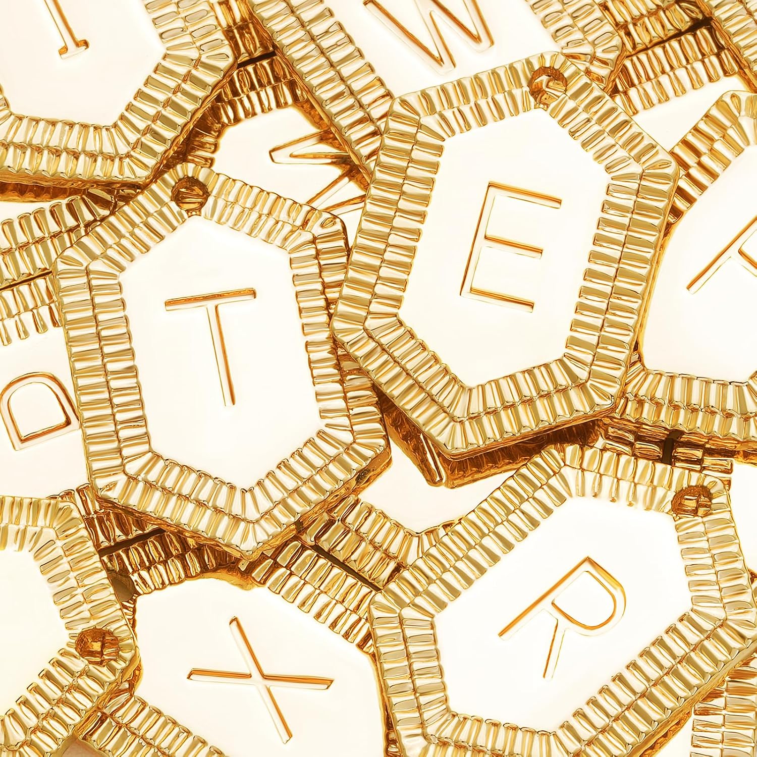 MEVECCO Dainty Gold Initial Necklace for Women 18K Gold Plated Layered Paperclip Link Chain Necklace Personalized Cute Hexagon Letters for Women Everyday Wear Jewelry - Image 7