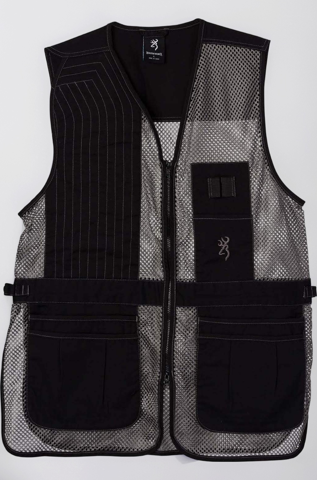 (Large, Black/Gray) - Trapper Creek Mesh Shooting Vest