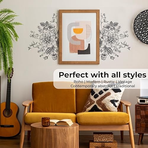 Miniatura 3 de Calcomanía de pared bohemia, calcomanías de pared boho para despegar y pegar, calcomanías de pared bohemias, calcomanías de pared negras,