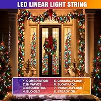 Vista 3 de Nisocy - 200 luces LED de 4 colores para cadenas navideñas, luces de hadas multicolores con cable verde, 8 modos, luces enchufables para árbol