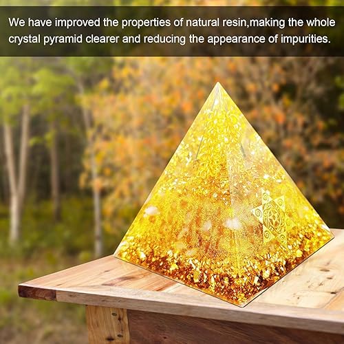 Miniatura 5 de BETOVV Pirámide de chakra orgón para energía positiva, pirámd de cristal de chakra para meditación, yoga, reiki, pirámide de piedras preciosas de