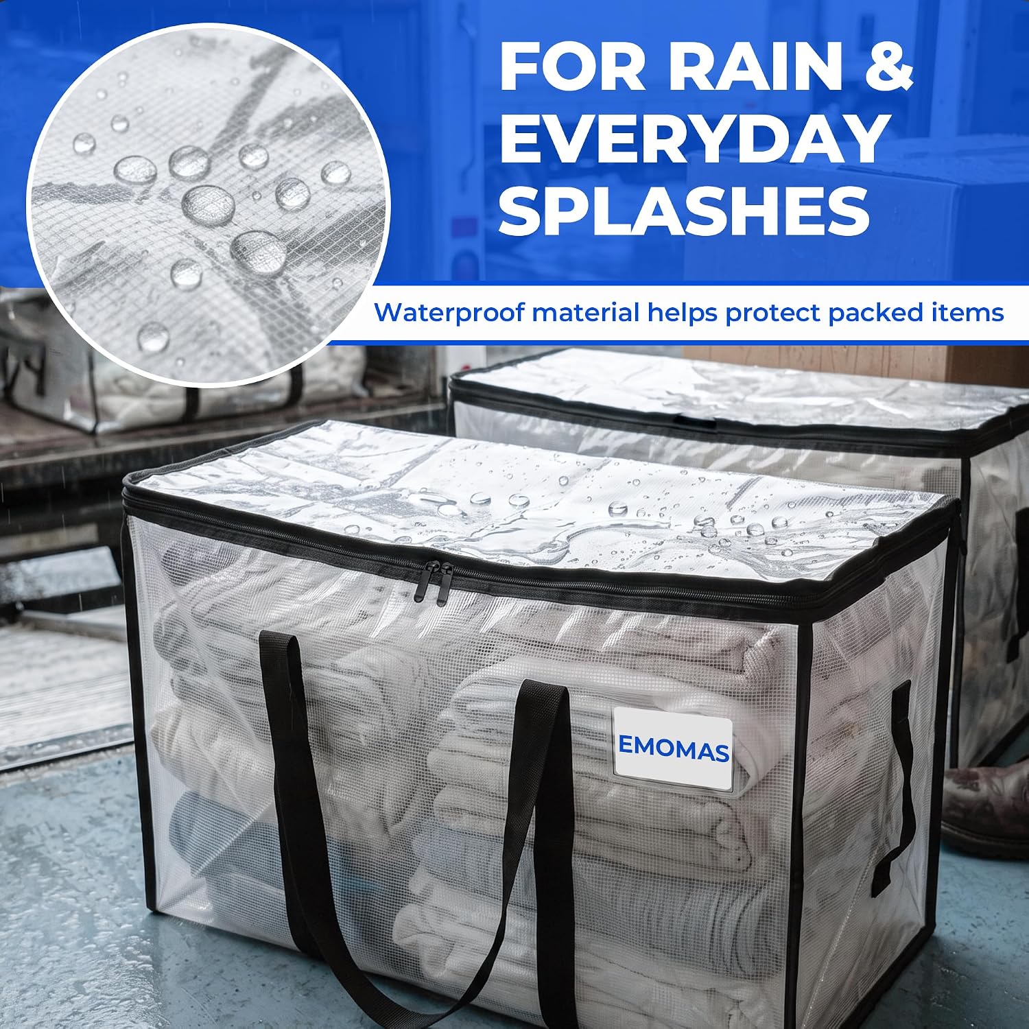 6 Pack Moving Bags, Clear, 27 x 13.5 x 15 in Each