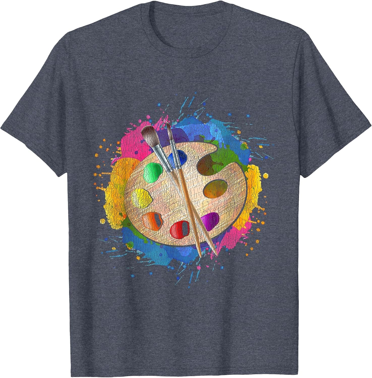 Colorful Art Watercolor Palette Painting Brush Artist T-Shirt image 3