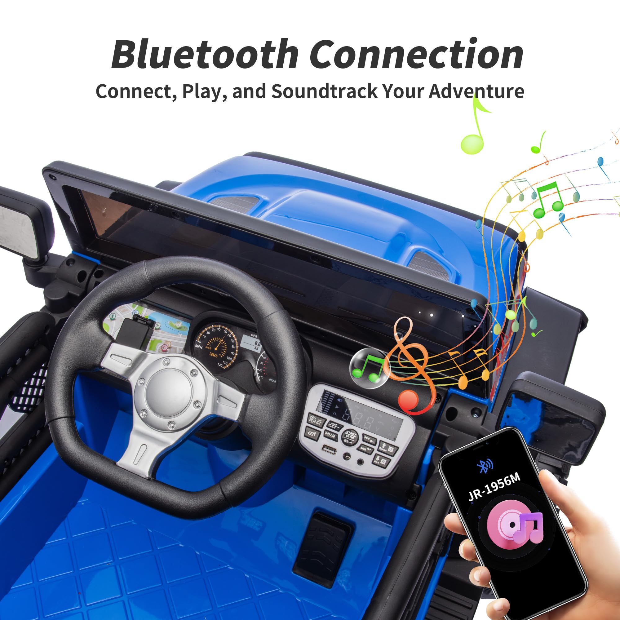 24V Ride on Toy Car, Kids Electric Vehicle 24 Volt Kids Ride on Car w/Remote Control, 3 Speeds – Blue