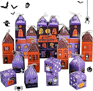 Halloween Advent Calendar Decorations 31 Days Halloween Countdown Calendar Advent Boxes DIY Refillable Advent Halloween Candy Box Halloween Advent Countdown Calendar for Halloween Holiday Decor