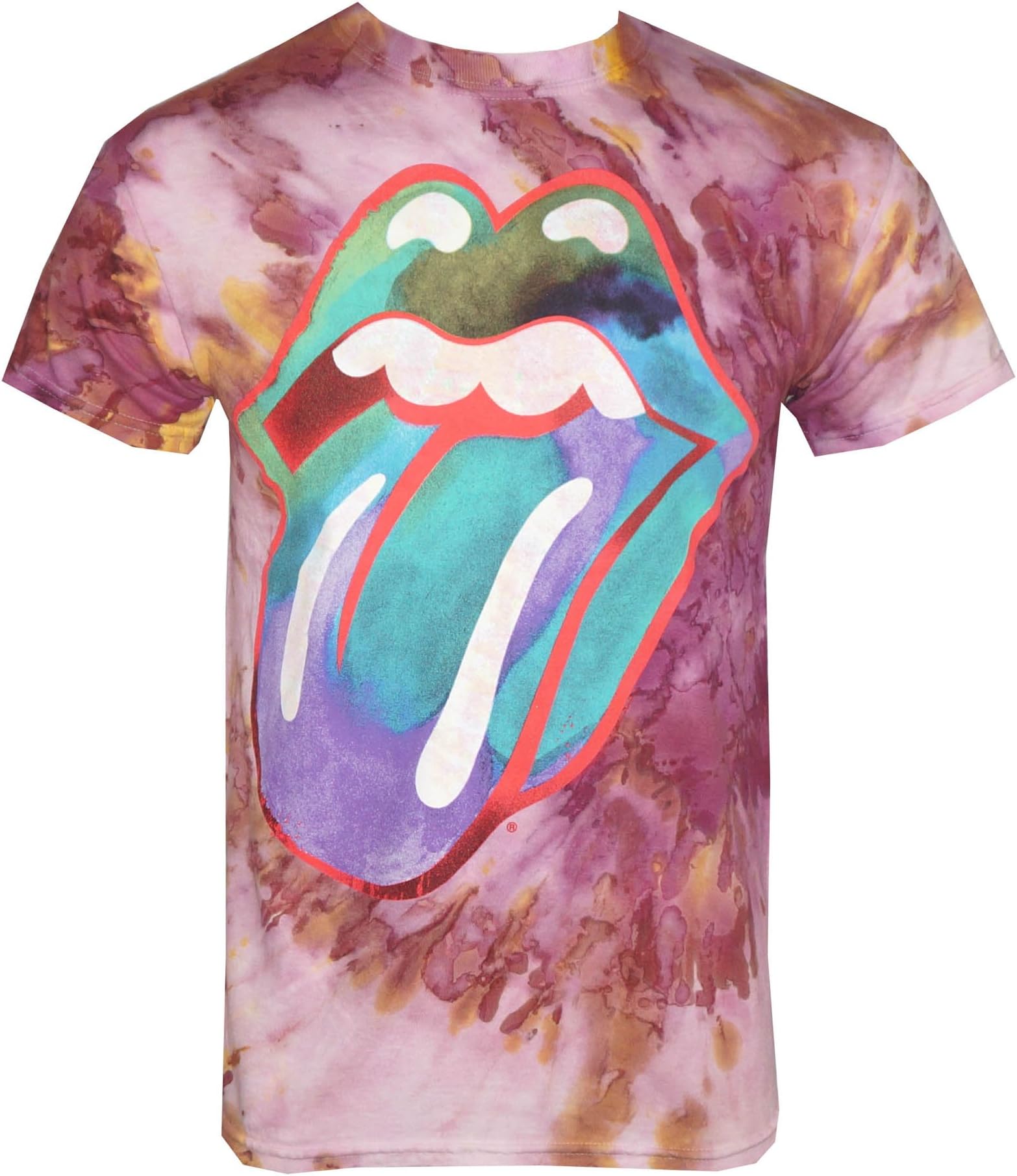 Multi Colored Tongue Tie Dye Fuchsia T-Shirt Fuchsia Medium