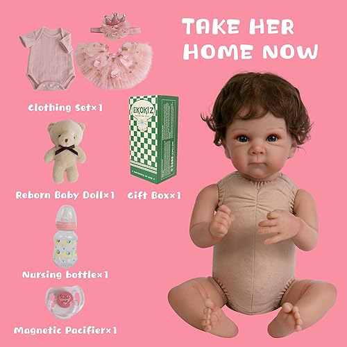 Miniatura 6 de EKOKIZ Muñecas de bebé recién nacidas realistas de 20 pulgadas, muñecas de bebé recién nacidas, muñecas de bebé recién nacidas que se ven reales de