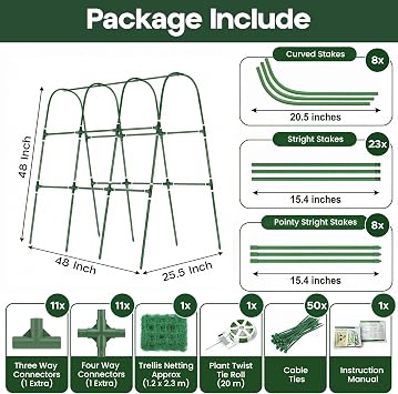 50x50 Cucumber Trellis for Raised Bed- A Frame Vegetable Garden Trellis