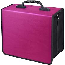 Siveit CD/DVD Binder, CD DVD Case Holder Binder 400 Capacity CD/DVD Wallet Storage Booklet Album Box White Binder, Rose