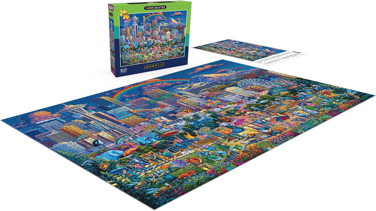 Buffalo Games – I Love Seattle - Eric Dowdle - 2000 Piece Jigsaw Puzzle ​ Colorful Puzzle for Adults – Precision-Cut Pieces, Beautiful Artwork, and Hours of Relaxing Fun​
